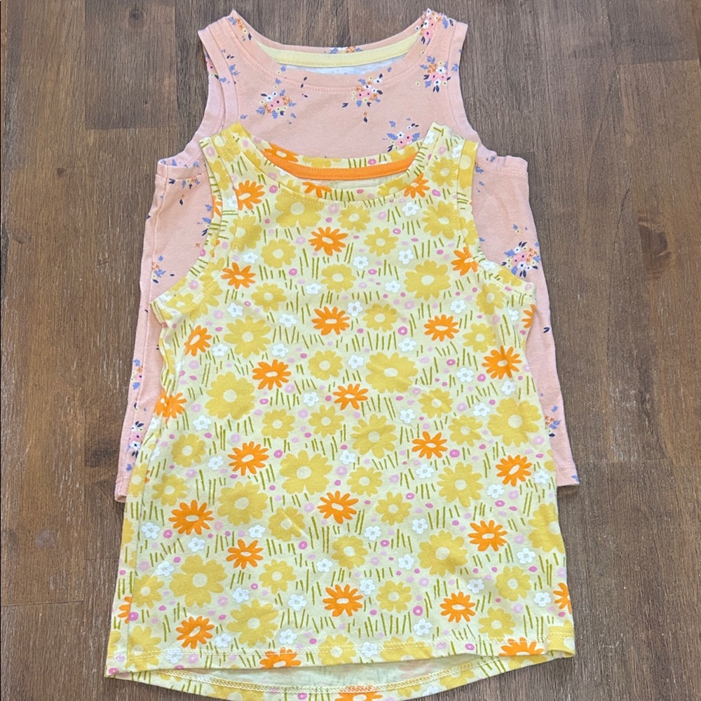 Cat & Jack Floral Tank Tops - Yellow and Pink